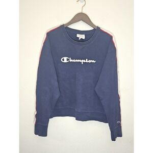 Champion Women's Sweatshirt Heritage Crew Neck Navy Blue Size XL